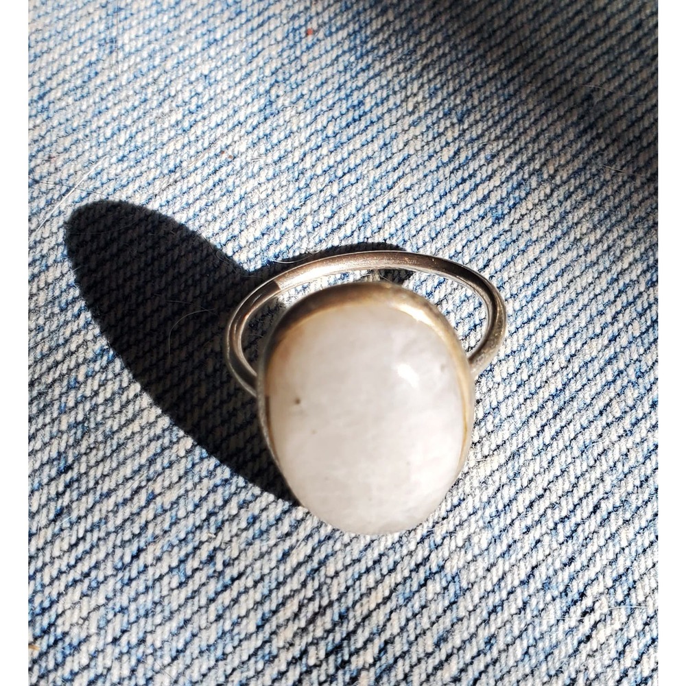 Moonstone quartz sterling silver ring